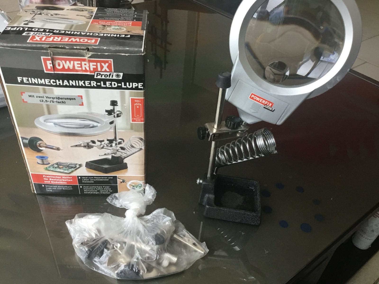 Powerfix Profi Fijnmechanica LED-Loep met standaard, Ophalen of Verzenden, Zo goed als nieuw, Loeplamp