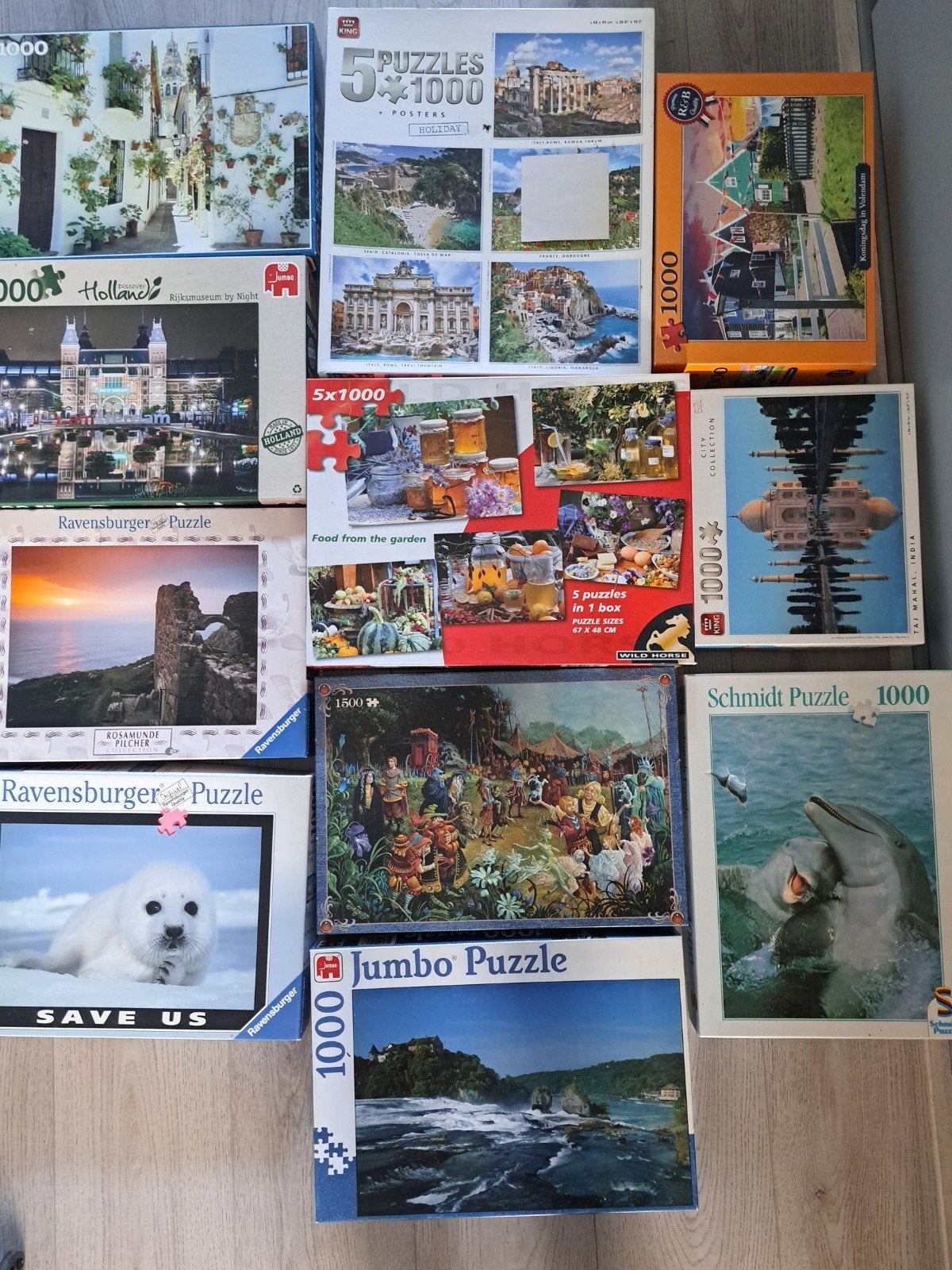 stapel puzzels, Ophalen, 500 t/m 1500 stukjes, Gebruikt