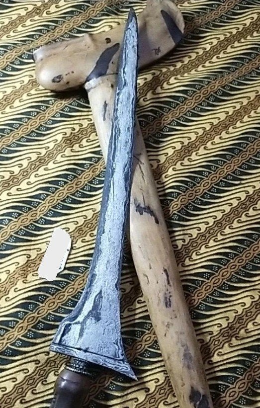 Antieke Keris Tilam Upih Pamor Beras Wutah Timoho KAD89, Wapen, Verzenden, Overige materialen, Indonesië