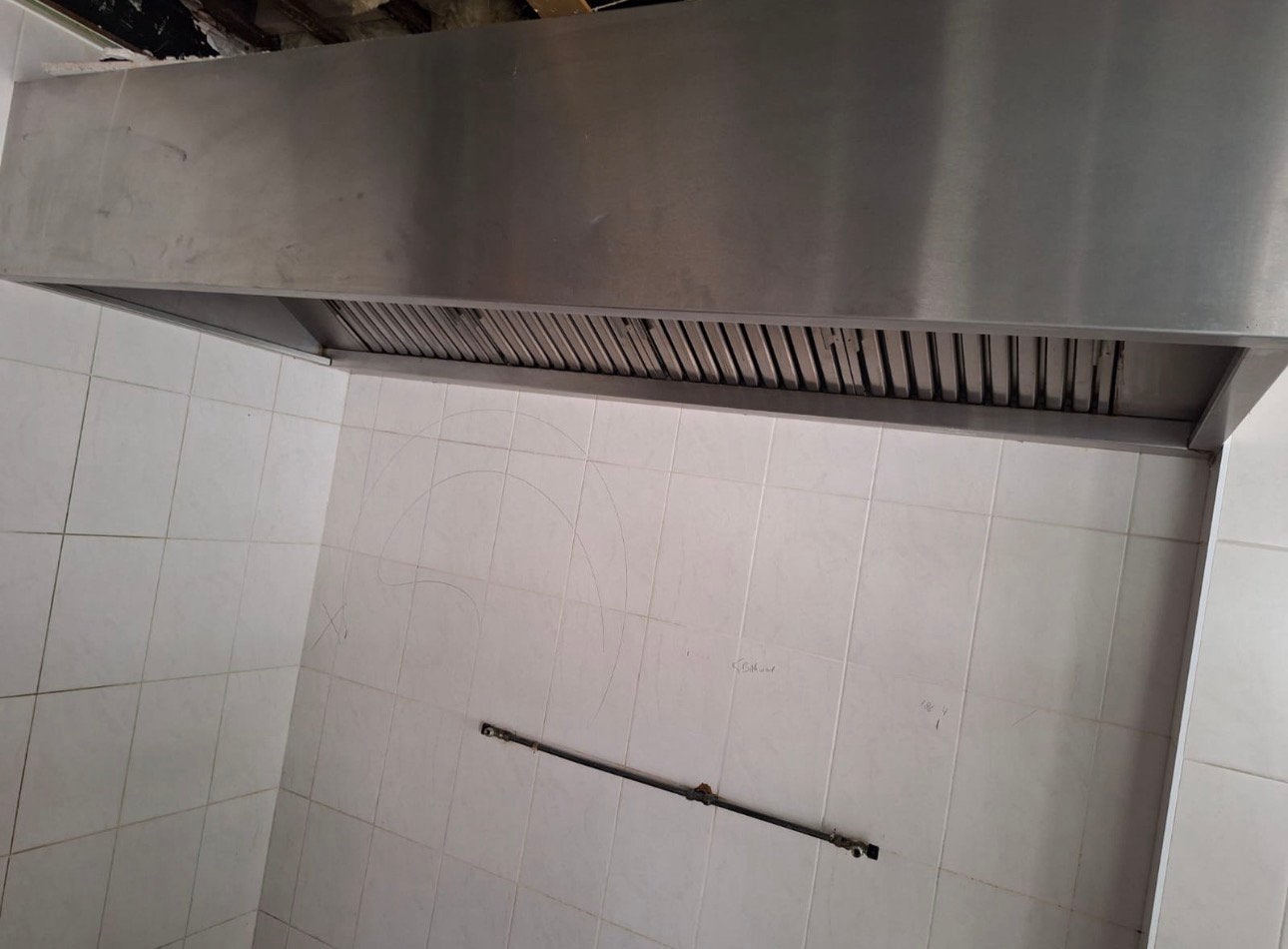 Professionele RVS Horeca Afzuigkap + S-VENT afzuigmotor, Ophalen, Gebruikt, Wandschouwkap, Motor