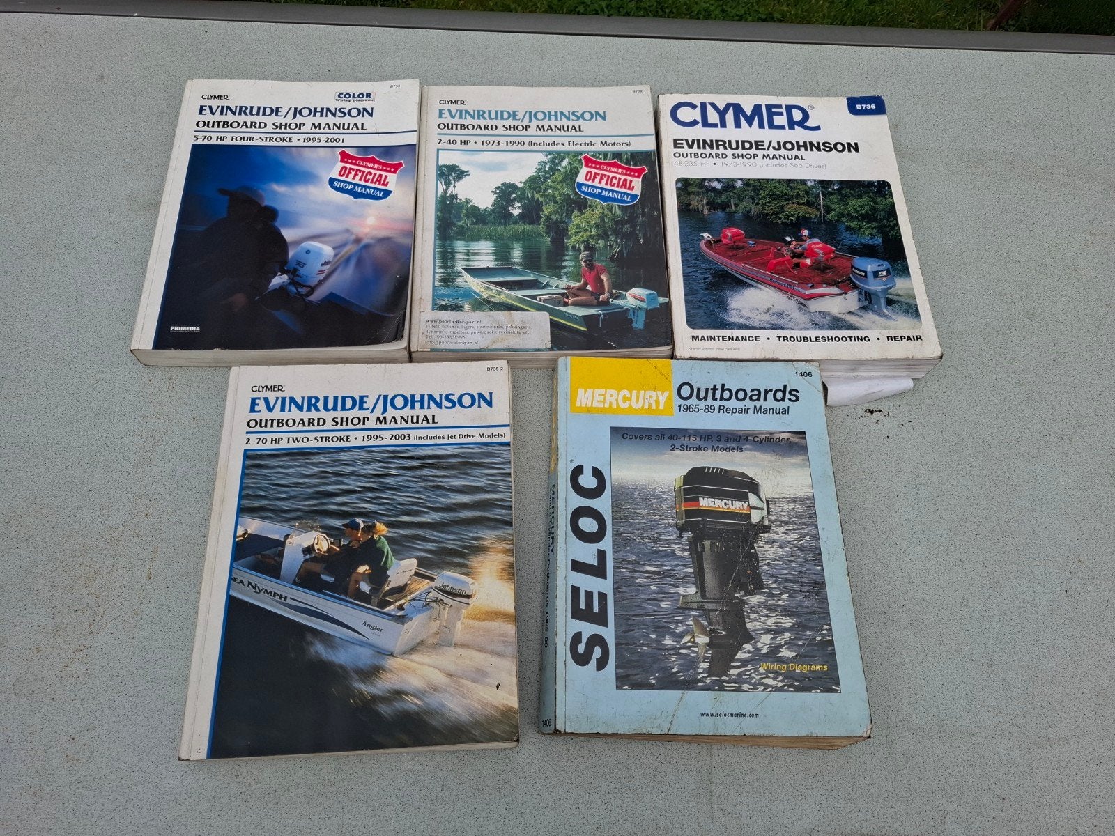 Evinrude Johnson Mercury Buitenboordmotor Handleidingen, Ophalen of Verzenden, Gebruikt