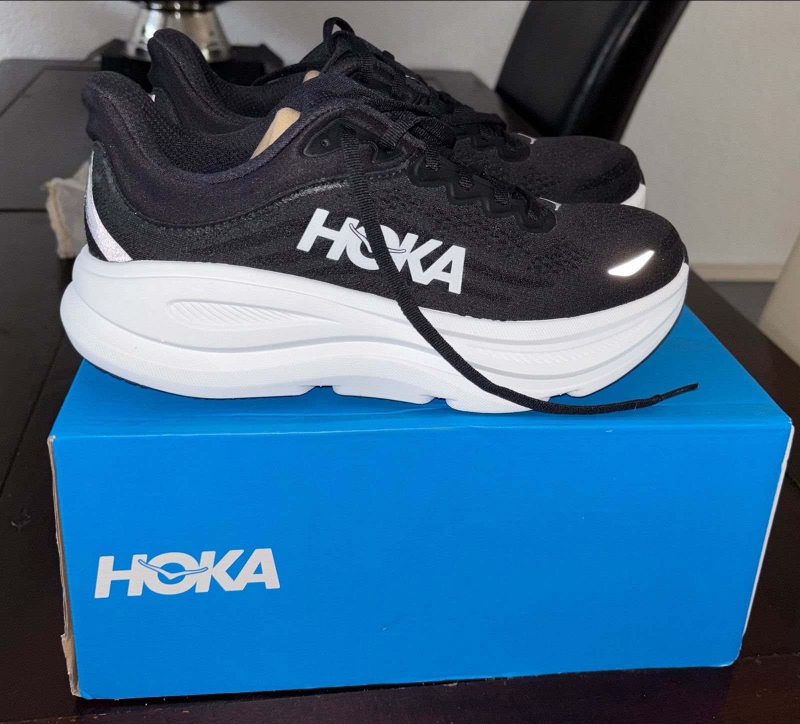 Hoka Bondi 9 hardloopschoenen - Maat 40, Verzenden, Nieuw, Zwart, Sportschoenen