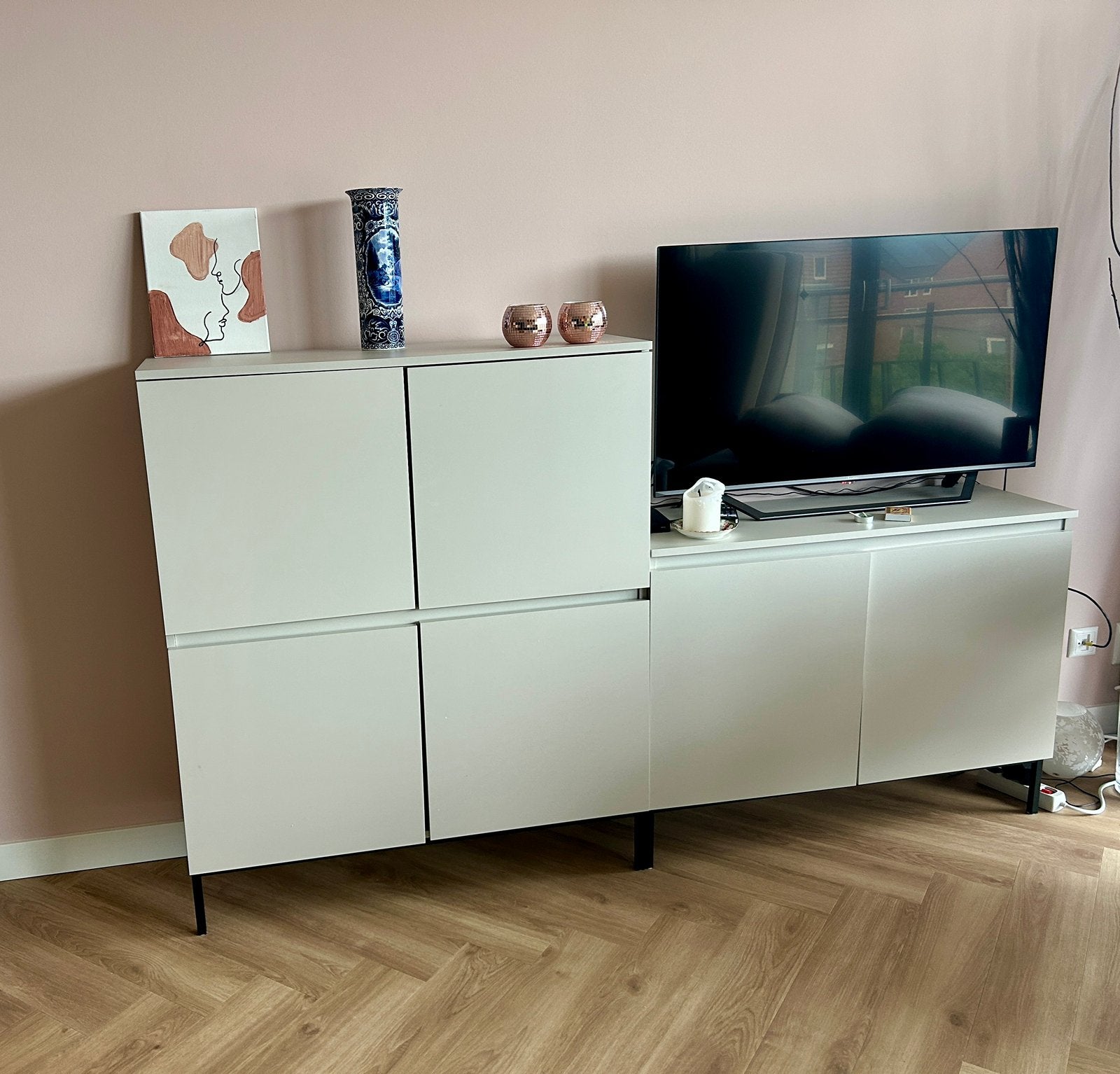 Dressoir Naduvi Kate beige, Huis en Inrichting, Kasten | Dressoirs, Ophalen, Overige materialen, Scandinavisch, 50 tot 100 cm