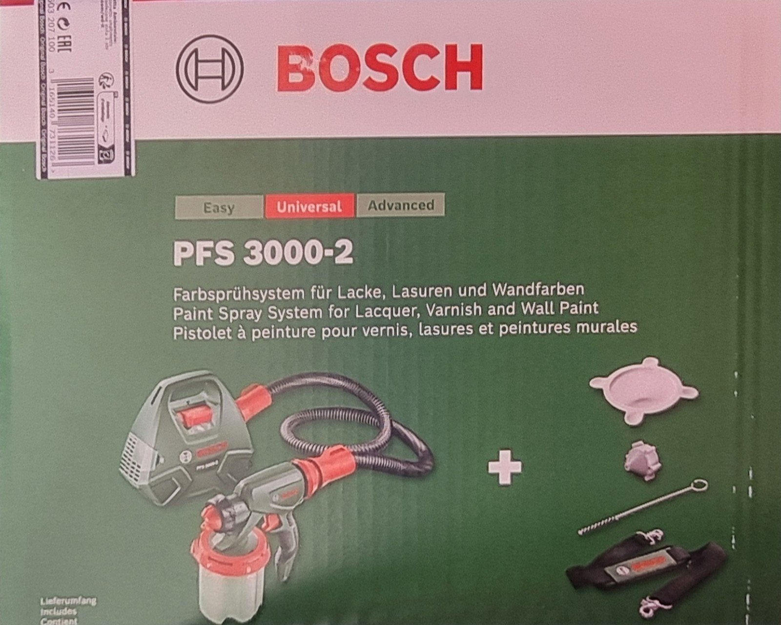 Bosch PFS 3000-2 Verfspuitsysteem 650W, Doe-het-zelf en Verbouw, Ophalen of Verzenden, Zo goed als nieuw, Verfspuit of Verfpomp