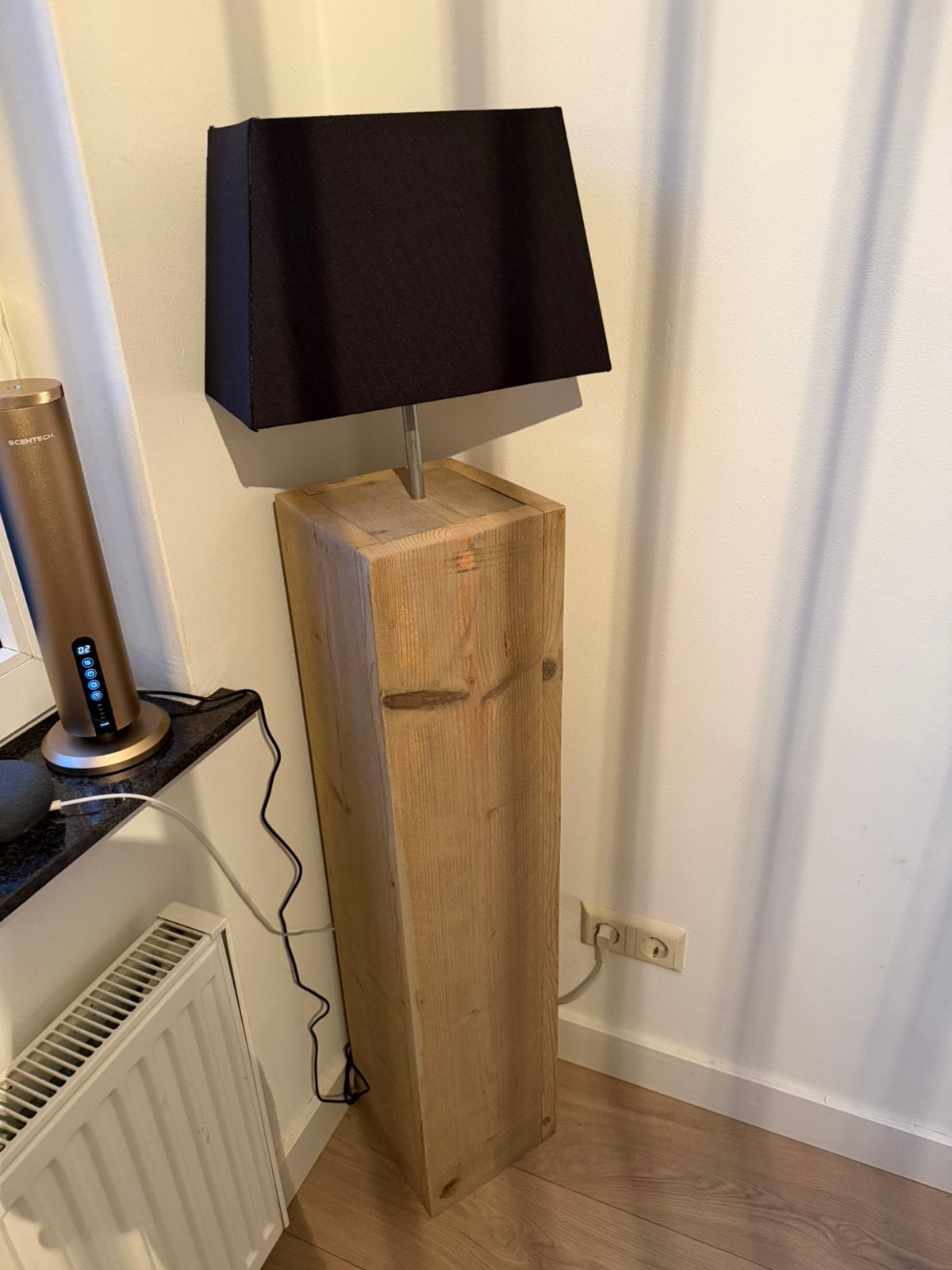 Steigerhouten kamerlamp, Ophalen, Zo goed als nieuw, Minder dan 100 cm