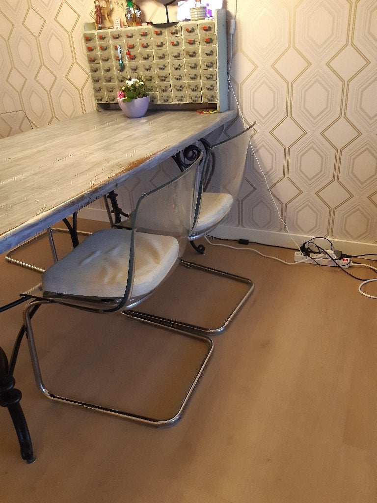 4 eetkamerstoelen, Huis en Inrichting, Stoelen, Ophalen, Gebruikt, Overige kleuren, Vier