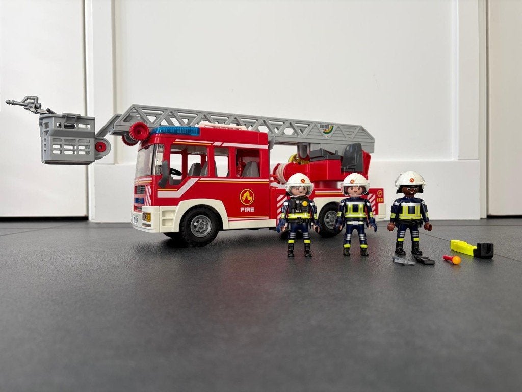 Playmobil 9463 City Action brandweer ladderwagen, Ophalen, Complete set, Voertuig, Zo goed als nieuw