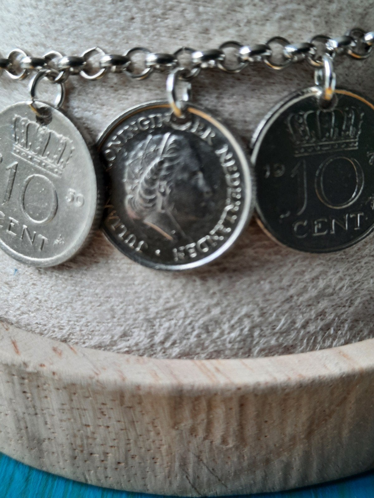 Juliana Dubbeltjes Armband. Lengte 20cm, Ophalen of Verzenden, Zo goed als nieuw, Zilver, Staal