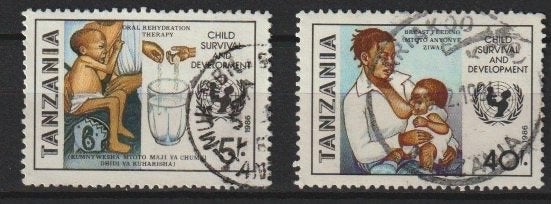 Tanzania Michel 334 + 335, Ophalen of Verzenden, Tanzania, Gestempeld