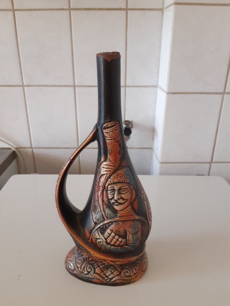"Vintage Georgische keramische fles / karaf"., Ophalen of Verzenden