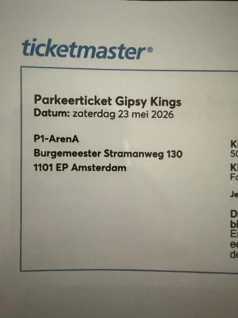 2 Concertkaarten gipsy kings + parkeerkaart vanavond  23 mei, Twee personen, Mei