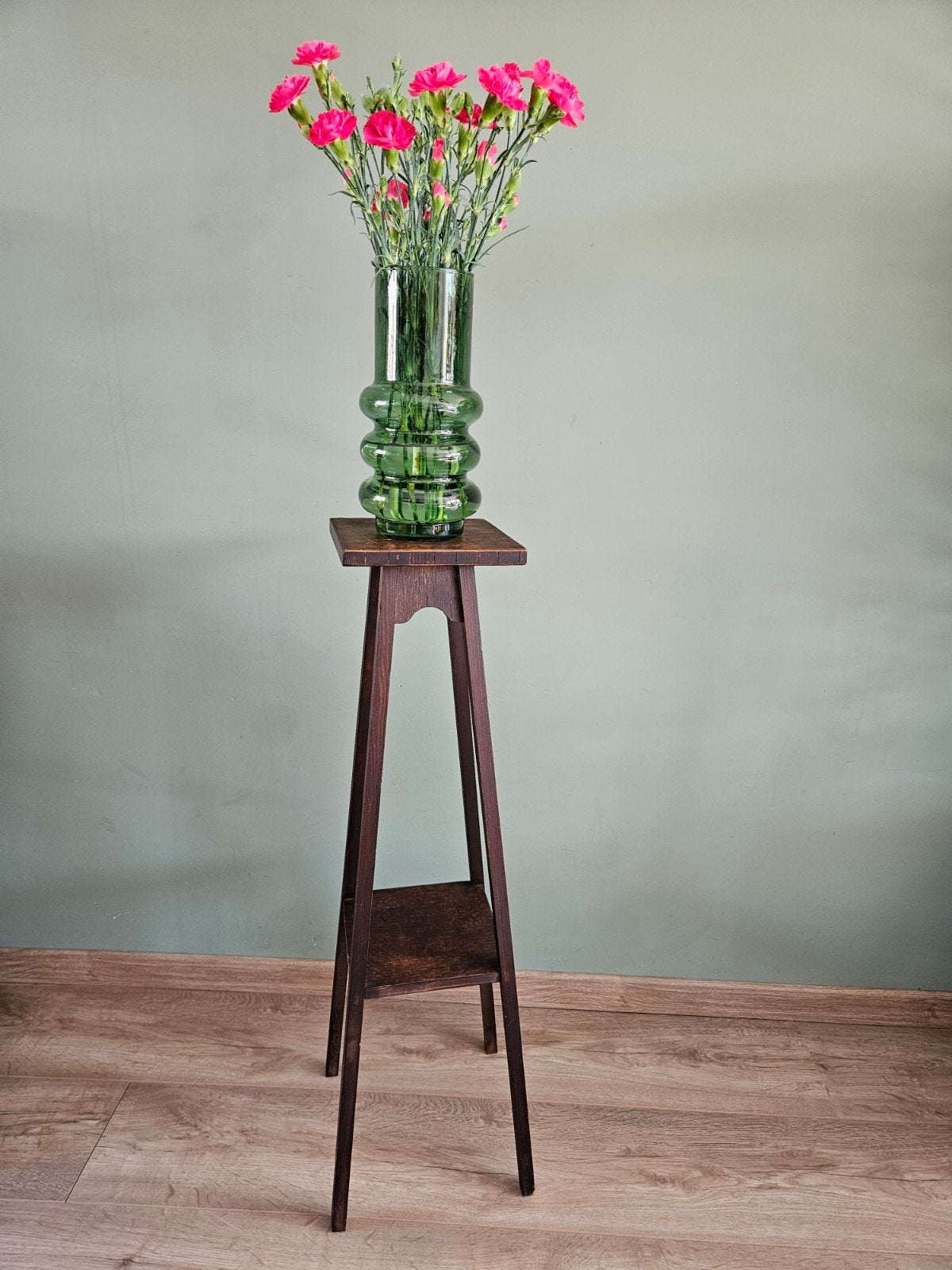 Vintage houten plantentafel / piedestal, Ophalen, Gebruikt