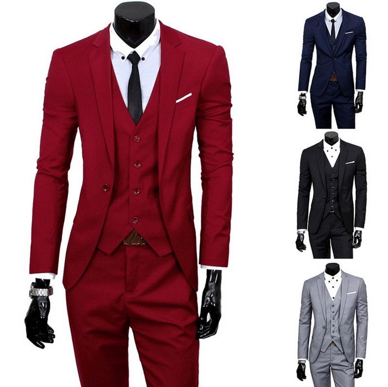 Drie delig pak kostuum colbert pantalon blazer grijs zwart, Kleding | Heren, Kostuums en Colberts, Verzenden, Nieuw, Overige maten