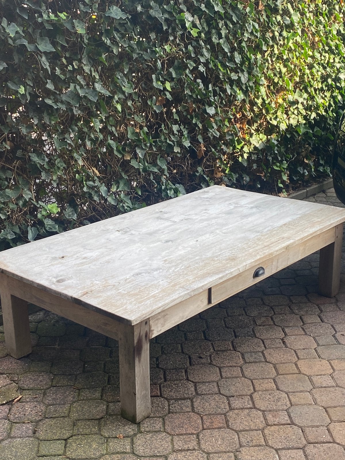 Grote stoere sobere salontafel, Ophalen, Zo goed als nieuw, Rechthoekig, 50 tot 100 cm