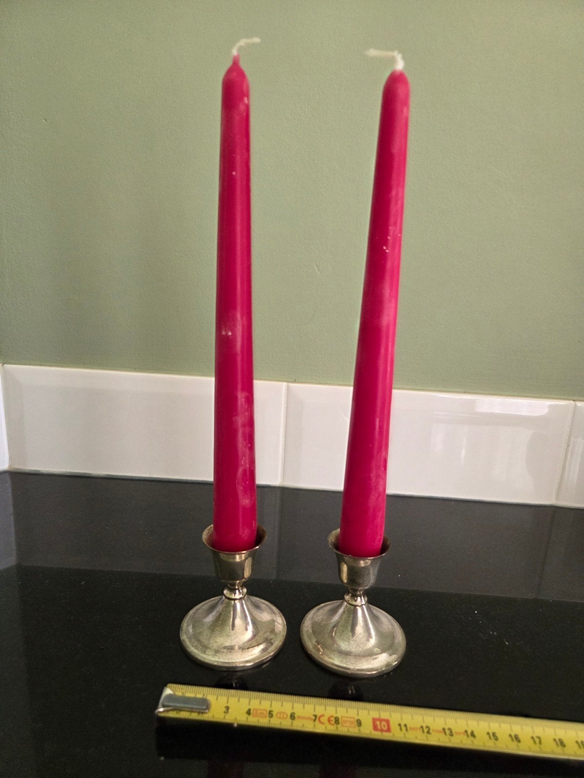 verzilverde kandelaars - set van 2, Antiek en Kunst, Ophalen of Verzenden, Zilver