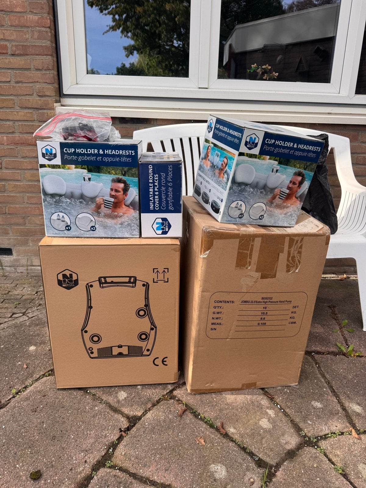 Netspa Opblaasbare Jacuzzi met Accessoires en Onderhoud, Ophalen, 80 tot 120 cm, Rond, Opzetzwembad