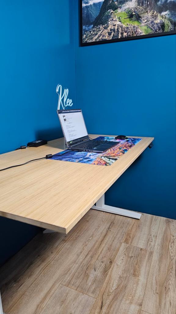 Nieuw Flexispot E7 PRO zit-sta bureau bamboe 160cm, Huis en Inrichting, Bureaus, Ophalen, Zit-sta bureau, 160 cm, Hout