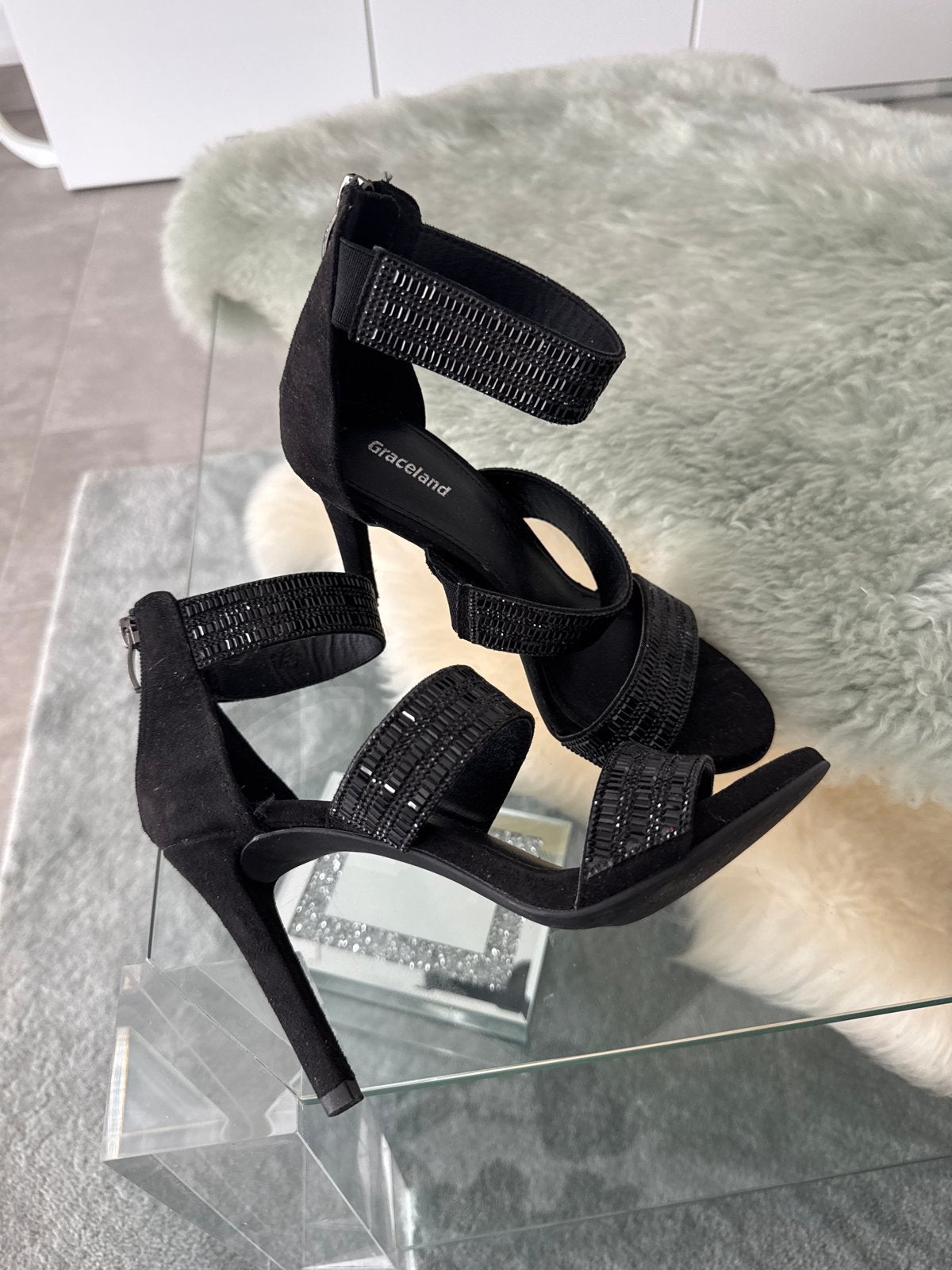 Zwarte Graceland pumps met steentjes - Maat 36, Ophalen, Gedragen, Zwart, Pumps