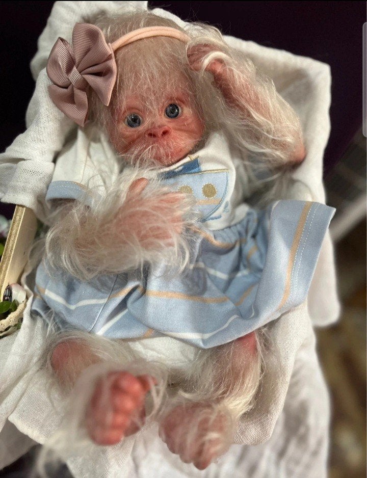 Reborn baby doll aapje, Verzamelen, Poppen, Nieuw, Pop, Levensecht of Reborn, Ophalen of Verzenden