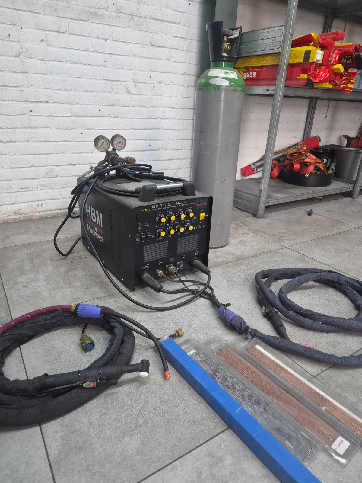 hbm tig 200 ac/dc alles in 1 lasapparaat Professioneel, Ophalen, Gebruikt, 250 ampère of meer, Inverter