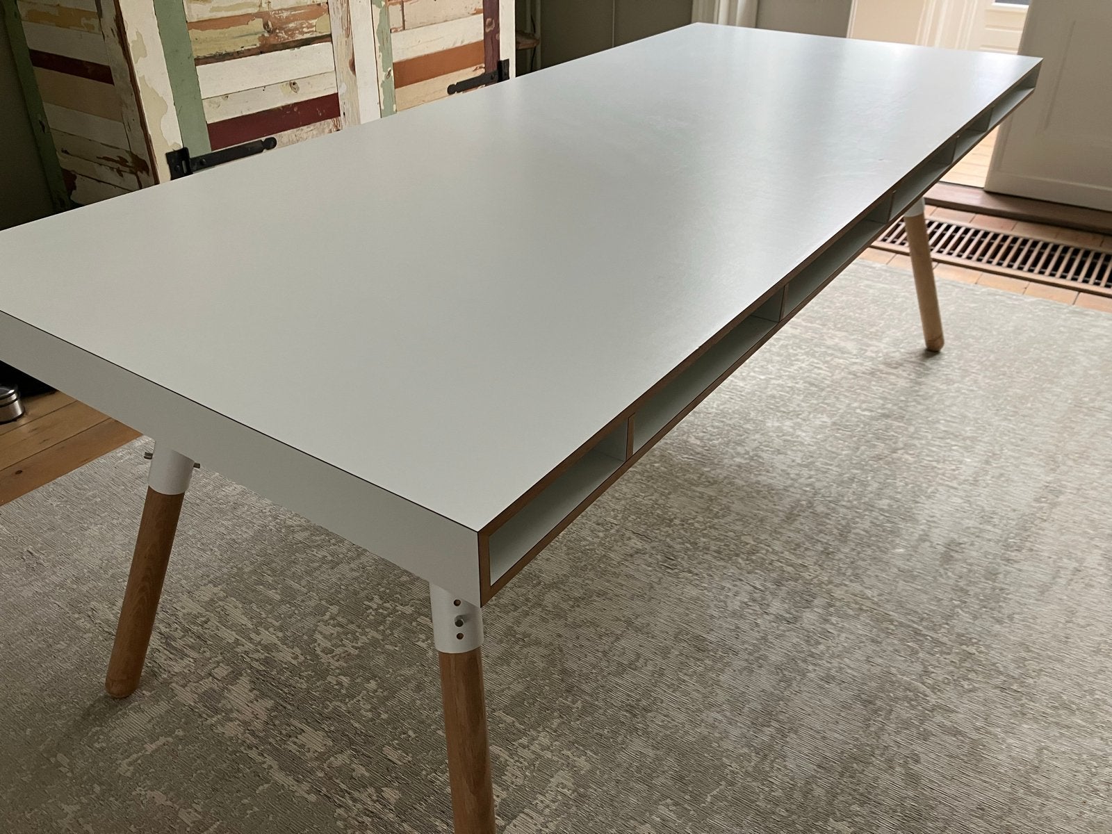 Spectrum Phill Tafel Wit - Verstelbaar & Functioneel Design, Huis en Inrichting, Ophalen, Kunststof, Gebruikt, 200 cm of meer