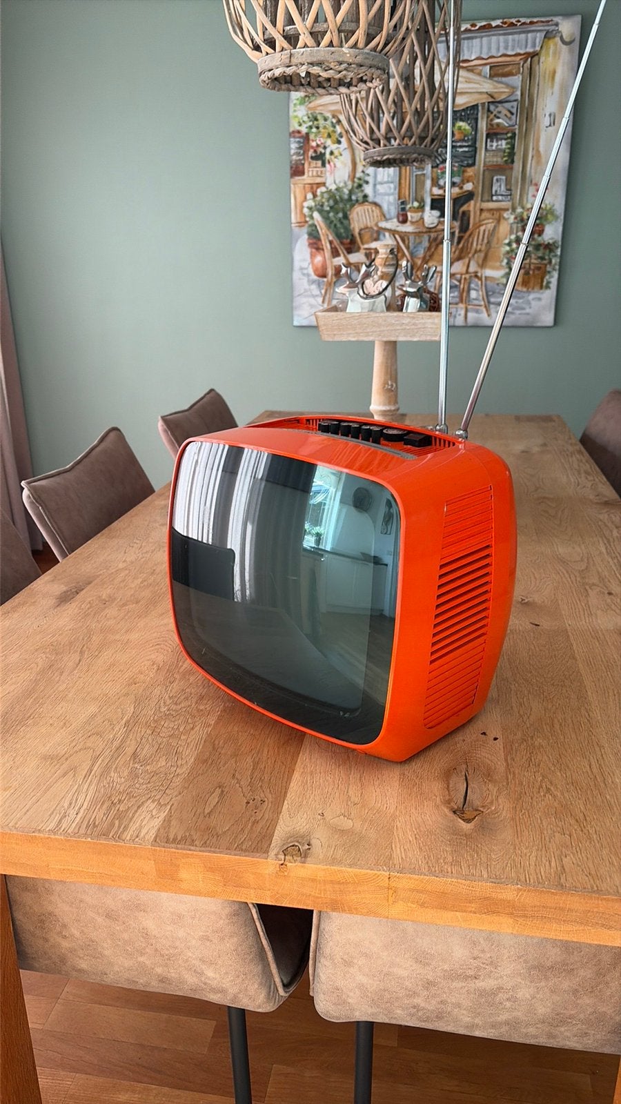 retro oranje tv,tje, Ophalen, Huis en Inrichting