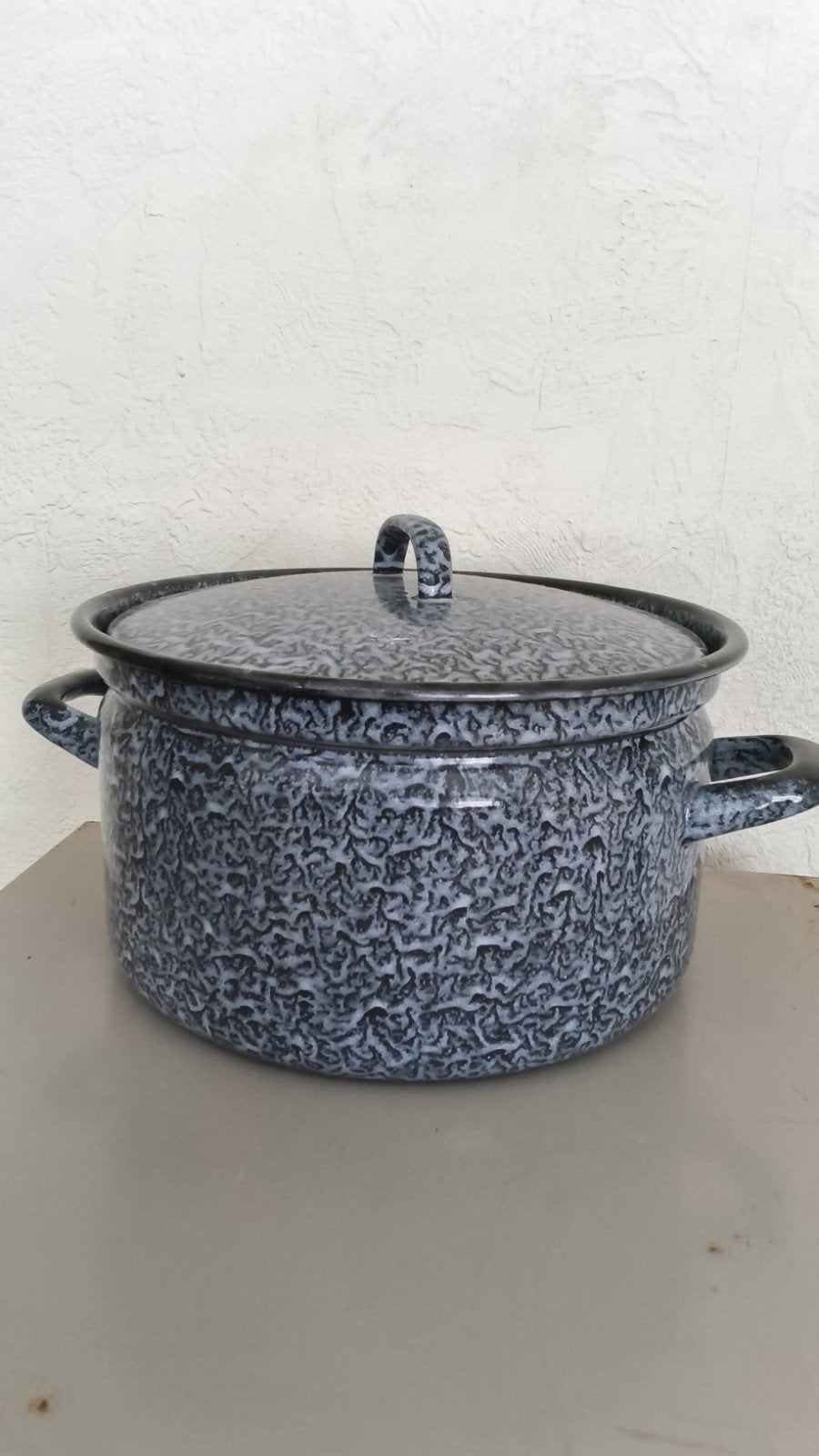 vintage grote blauwgewolkte pan emaille, Ophalen of Verzenden