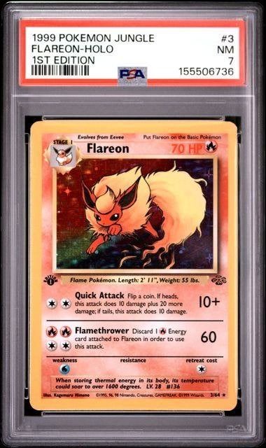 3/64 flareon 1st psa 7, Ophalen of Verzenden, Zo goed als nieuw