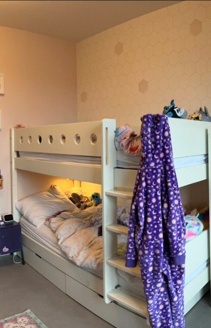 Stapelbed Flexa wit, zonder matrassen, Ophalen, Gebruikt, Stapelbed