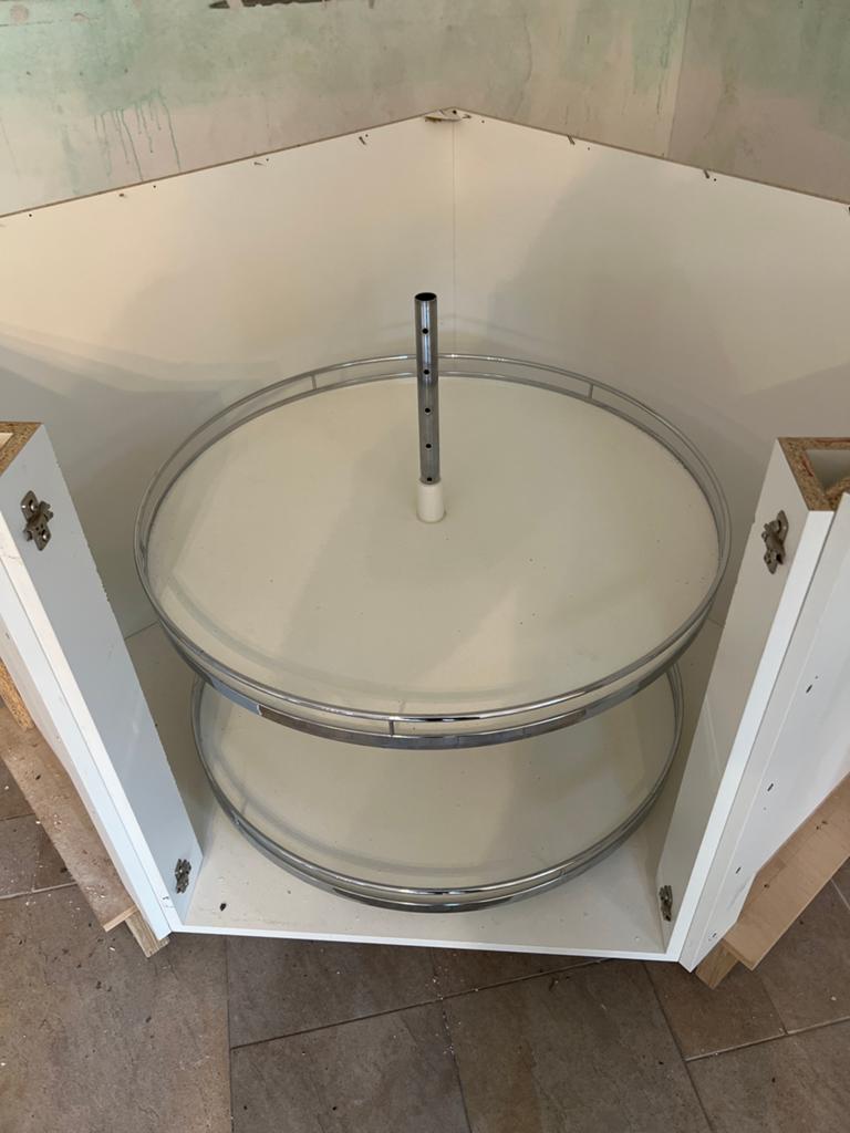 Pannen carrousel voor keukenkast - hoekkast diameter 75 cm, Ophalen of Verzenden, Metaal, Wit, Overige typen