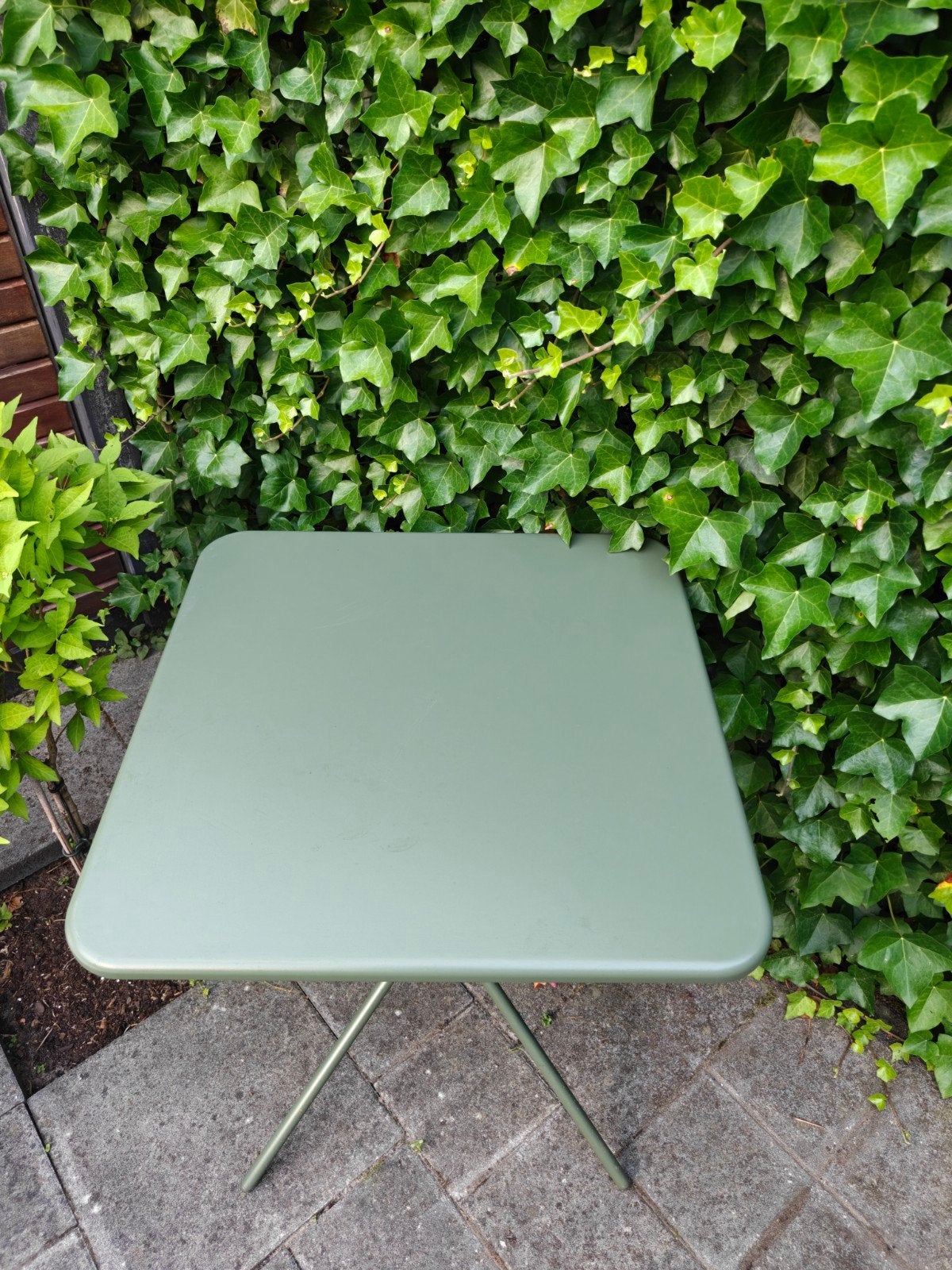 Metalen tuintafeltje, olijfgroen, Ophalen, Campingstoel