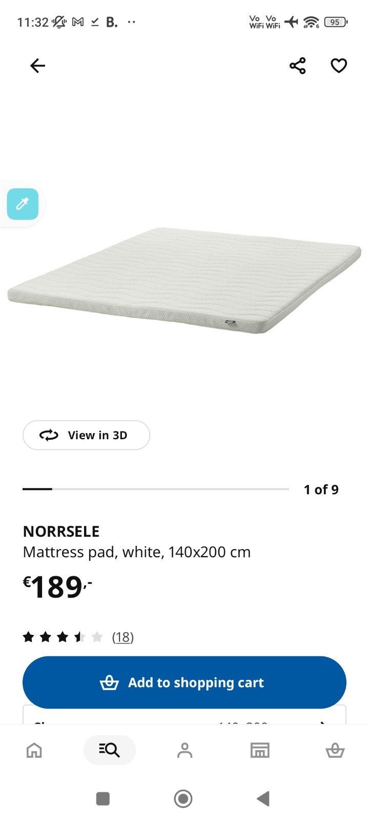 IKEA NORRSELE matrasoplegger 140x200cm, Ophalen