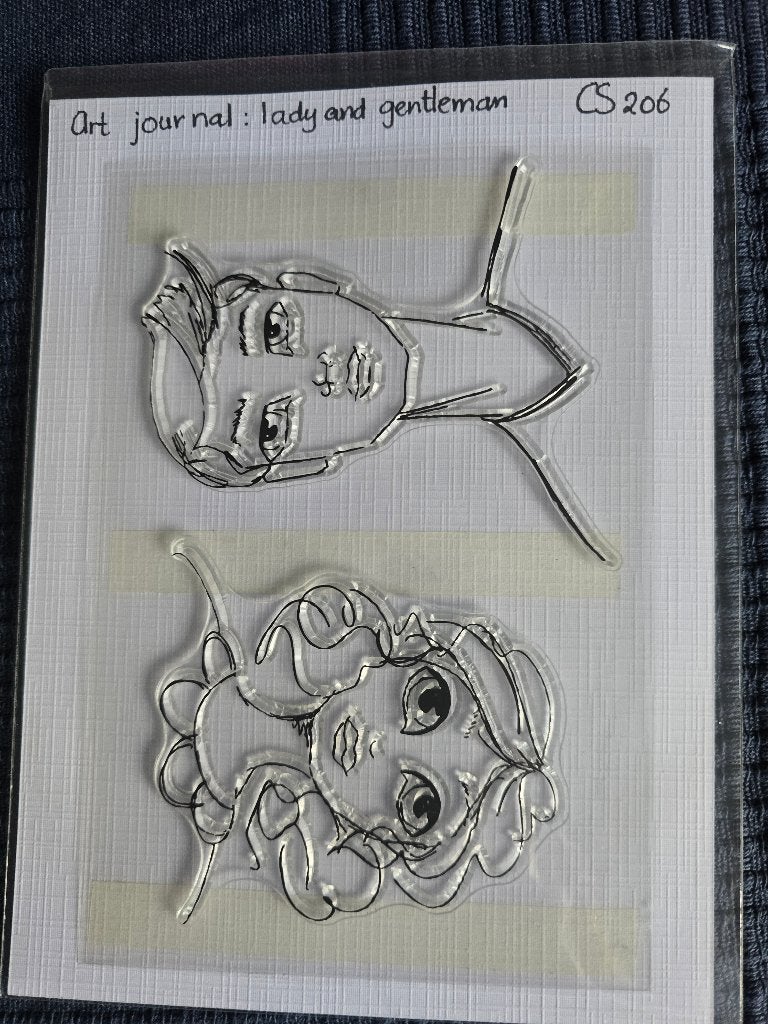 Elisabeth craft design, Art journal CS206 Lady and gentleman, Ophalen of Verzenden, Nieuw, Clearstamp