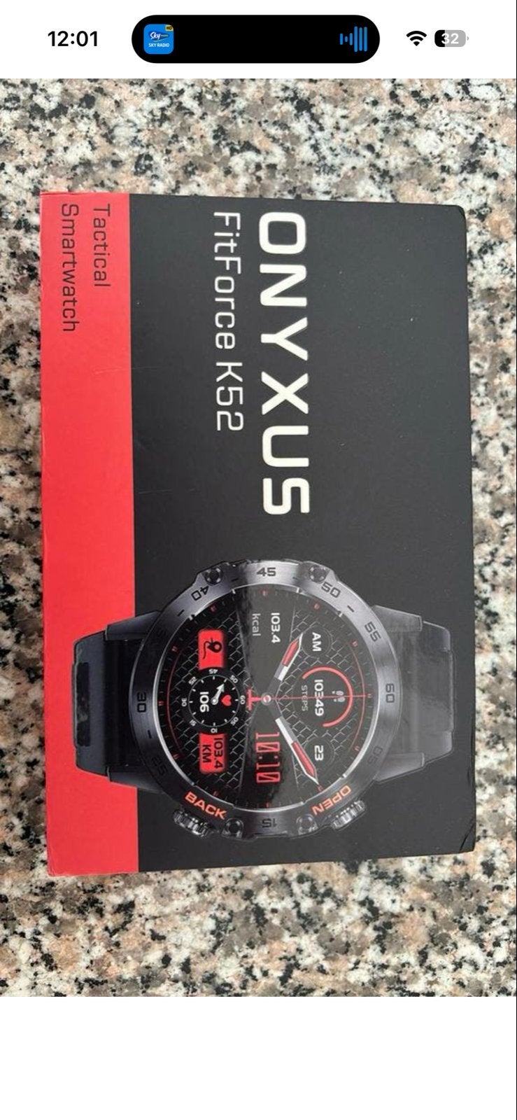 Nieuwe Onyxus FitForce K52 Smartwatch - Tactisch en Compleet, Hartslag, Zwart, Nieuw, Ophalen of Verzenden