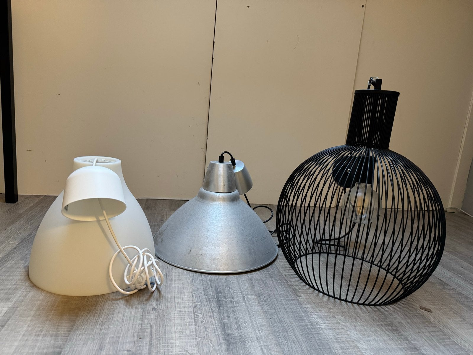 Diverse lampenkappen - set van 3, Ophalen, Gebruikt, Kunststof, Overige fittingen