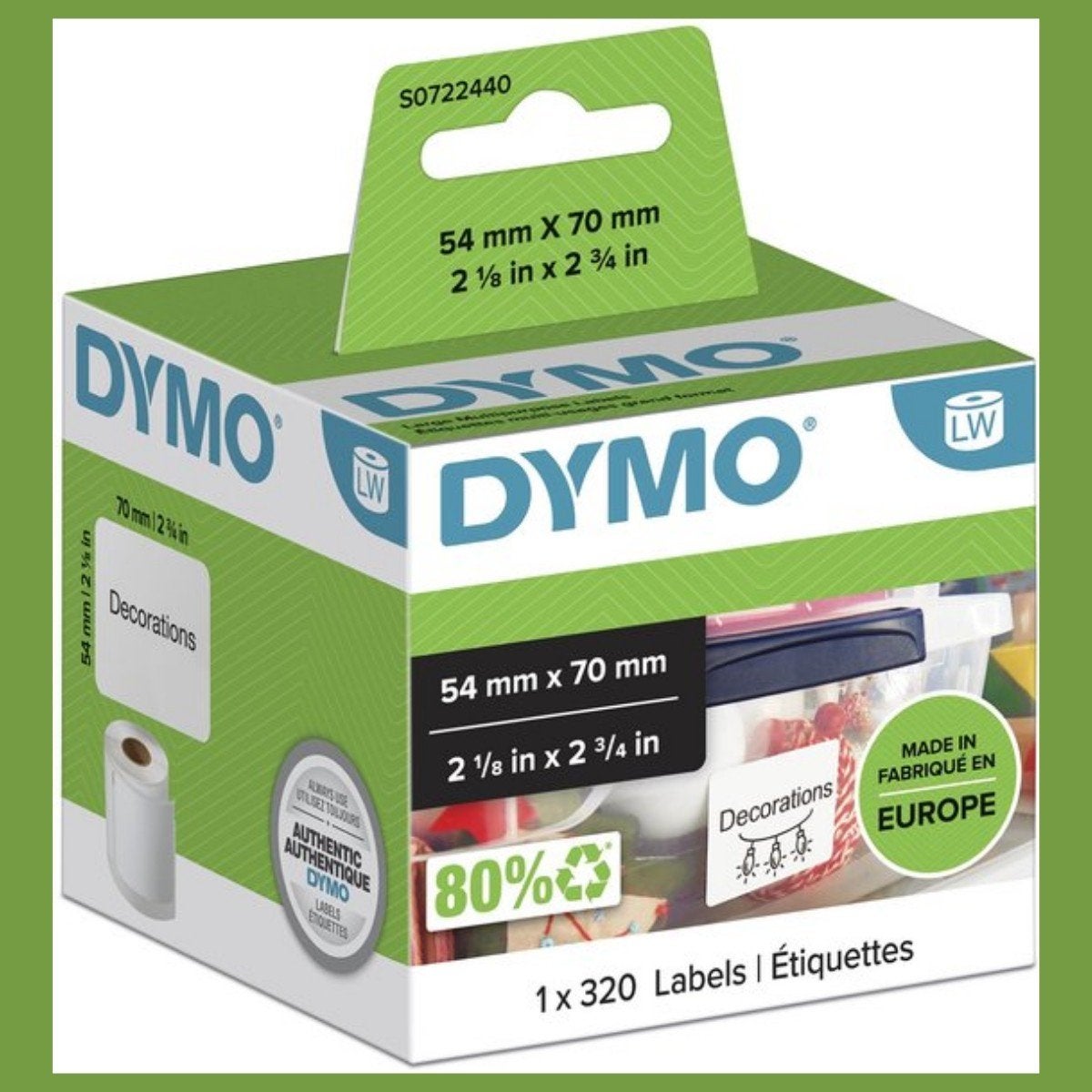 3 verpakkingen DYMO labels S0722440 - 54 x 70 mm - Nieuw,Neu, Computers en Software, Ophalen of Verzenden, Nieuw, Overige typen