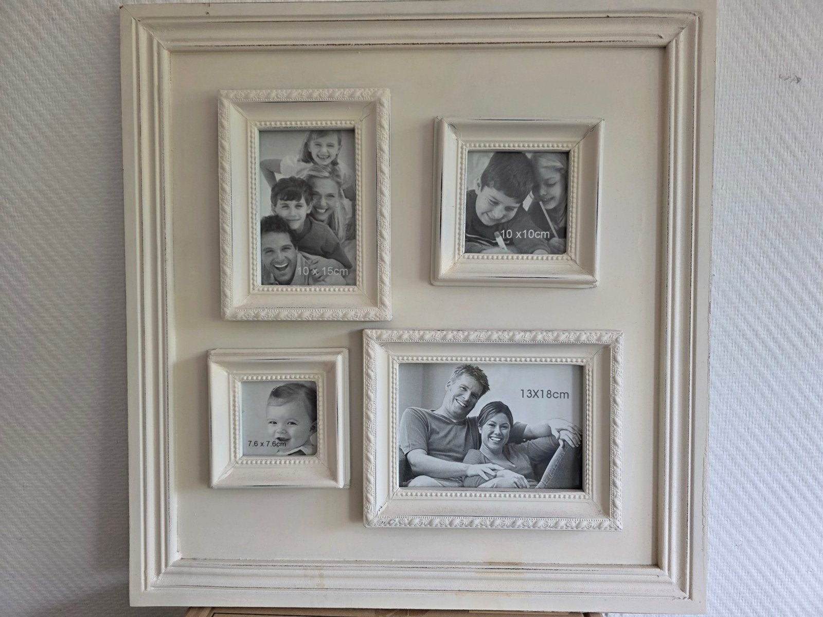 Crèmekleurige fotolijst voor meerdere foto's, Ophalen, Fotolijst