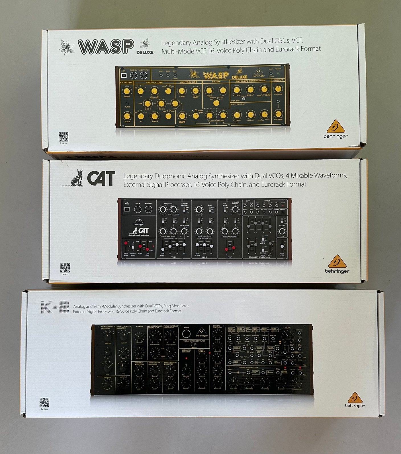 Behringer synthbundel – WASP Deluxe, CAT & K-2, nieuwstaat, Ophalen of Verzenden, Zo goed als nieuw