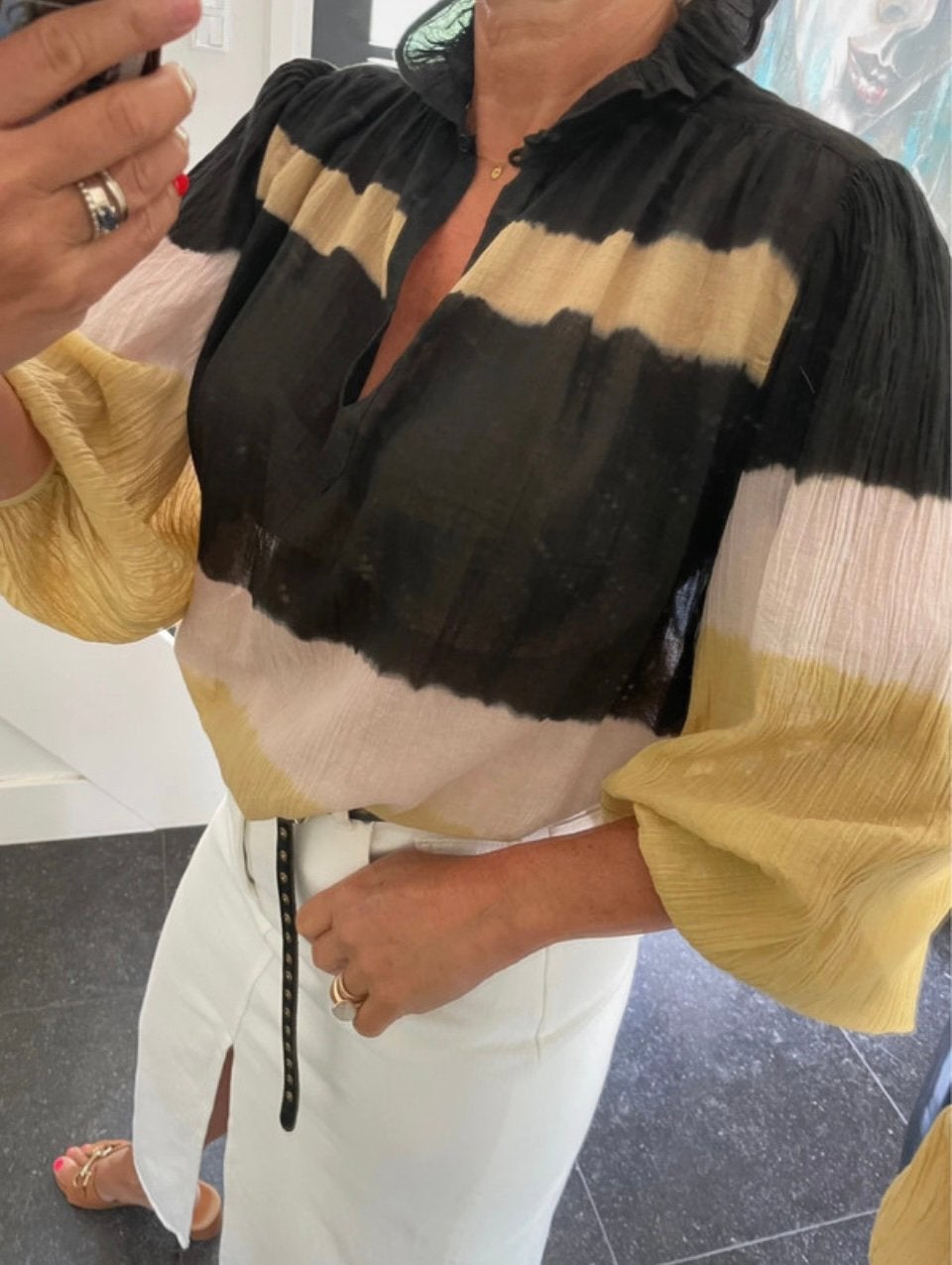 Ba&Sh, prachtige Tie-dye blouse, maat 1 S/M, Kleding | Dames, Blouses en Tunieken, Ophalen of Verzenden, Zo goed als nieuw, Maat 38/40 (M)