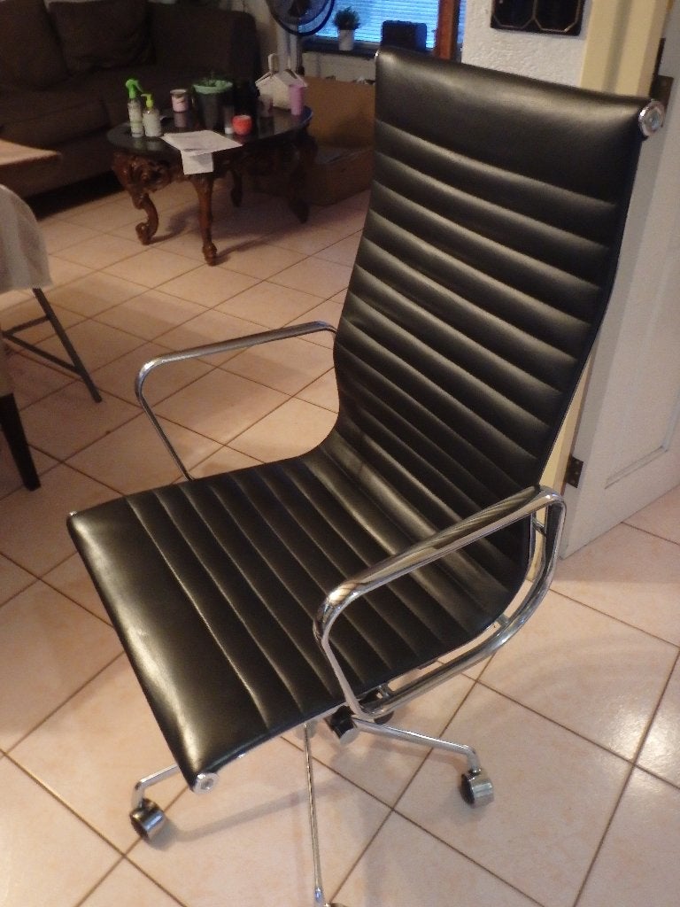 EA119 Eames Chique Bureaustoel comfort leer zwart Replica, Ophalen, Zwart, Zo goed als nieuw, Bureaustoel