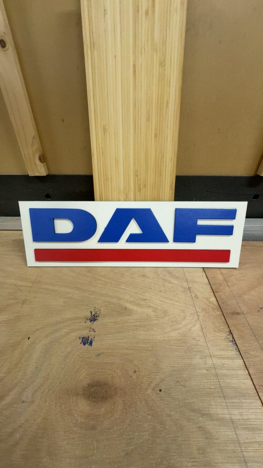 Houten Zelfgemaakte DAF Bord, Ophalen of Verzenden, Nieuw, Reclamebord