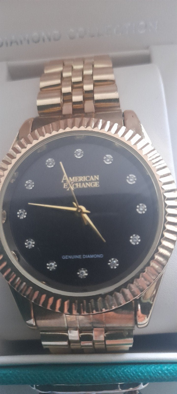 American Exchange Polshorloge Goudkleurig met Diamanten, Sieraden, Tassen en Uiterlijk, Horloges | Dames, Ophalen of Verzenden