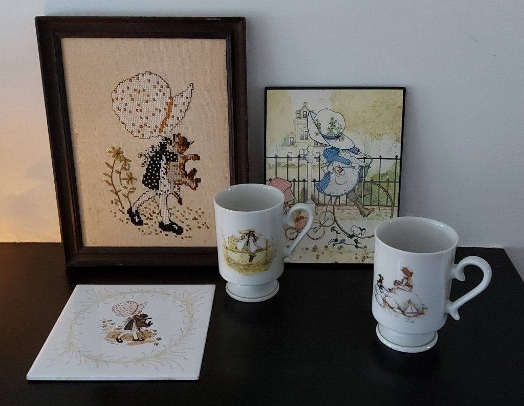 Holly Hobbie tegeltje 2 bekers wanddecoratie, Verzamelen, Retro, Ophalen of Verzenden, Huis en Inrichting