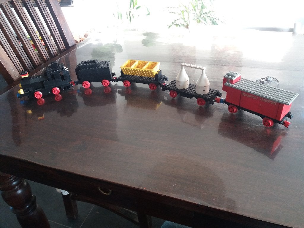 Lego Trein 725 met rails en overgang, Gebruikt, Overige thema's, Lego, Ophalen of Verzenden