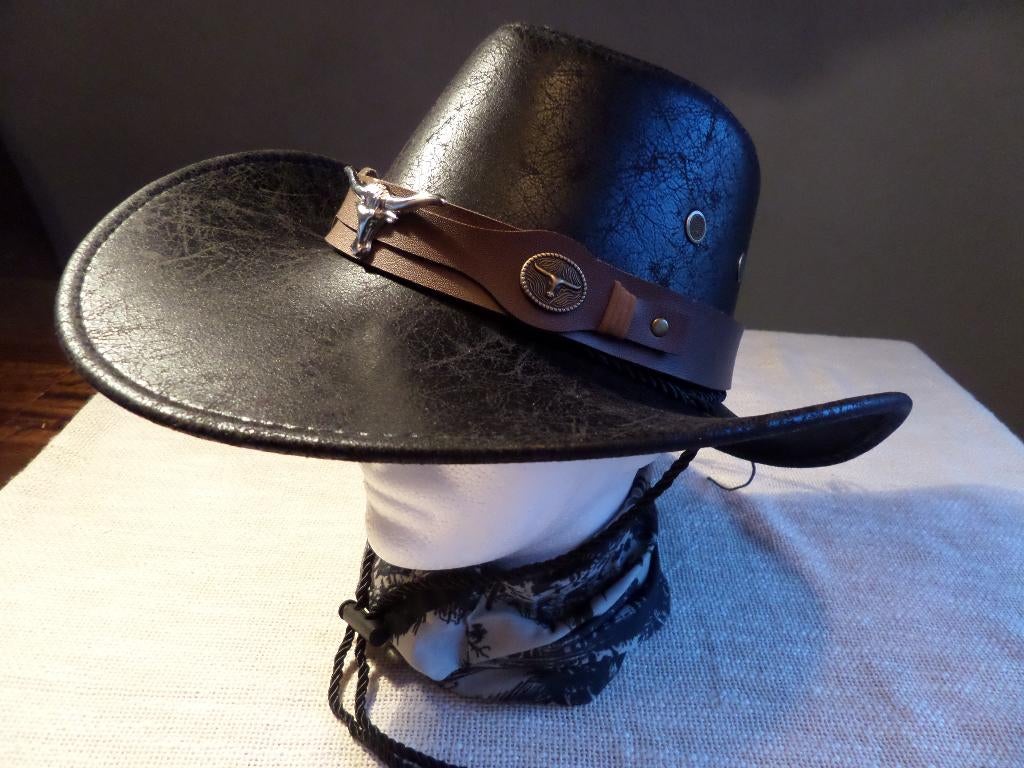 Cowboy hoed zwart – western style – festival / country 🤠, Ophalen of Verzenden, Nieuw, 58 cm (L, 7¼ inch) of meer, Hoed