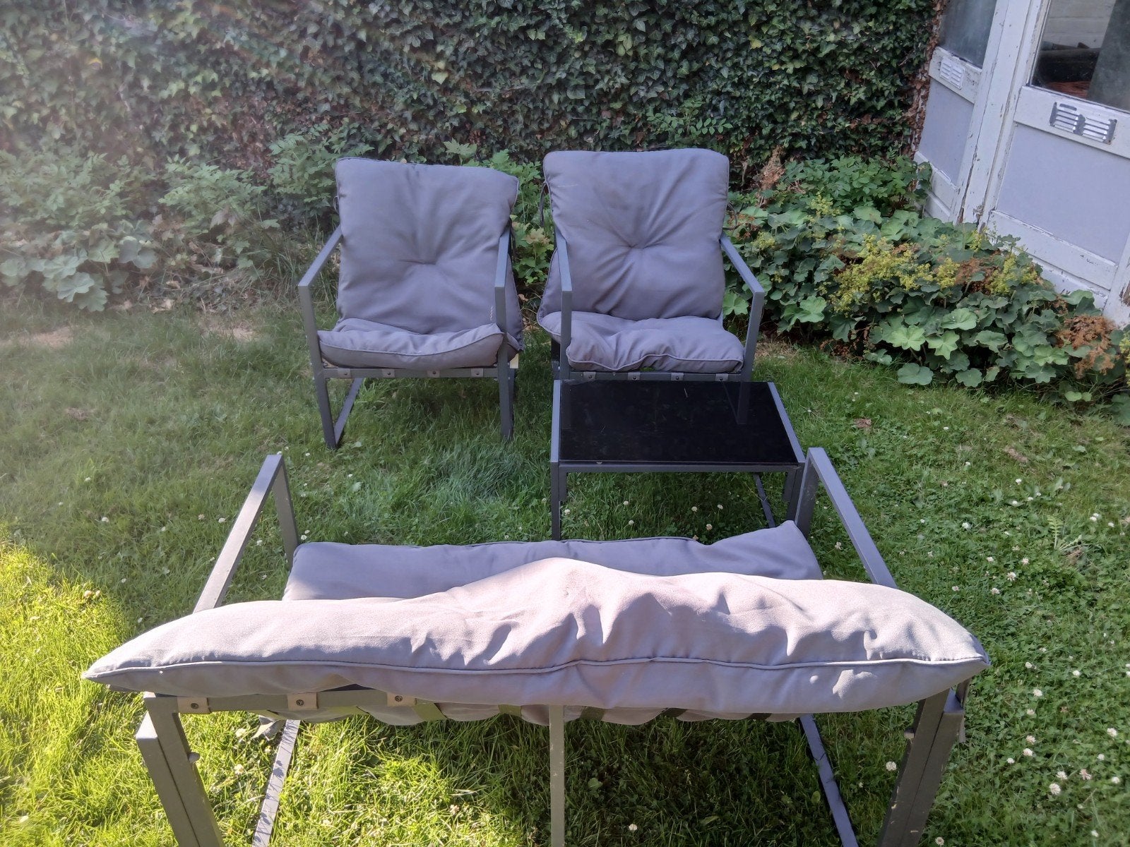 Tuinset voor een kleinere tuin., Ophalen, 4 zitplaatsen, Aluminium, Zo goed als nieuw