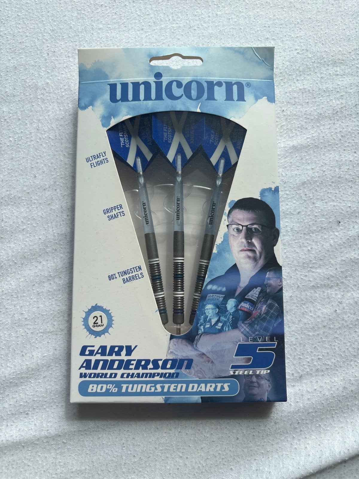 Unicorn Gary Anderson Darts 21g - Nieuw in doos, Ophalen of Verzenden, Nieuw, Pijlen