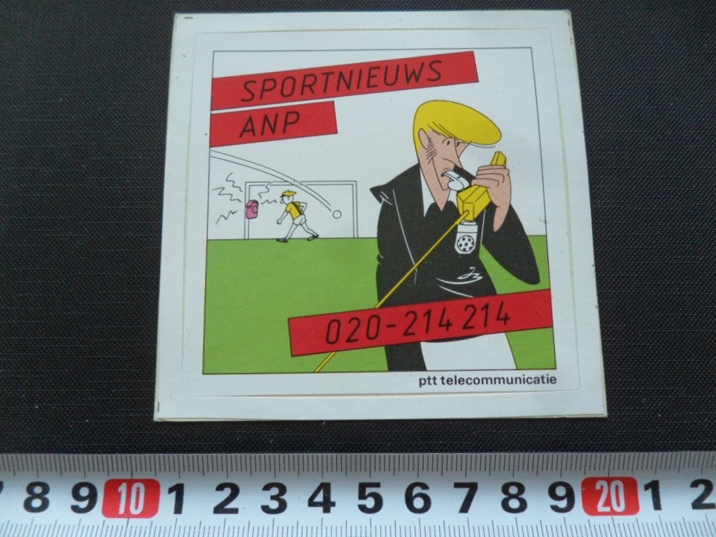 sticker strip scheidsrechter ptt telecommunicatie anp sport*, Ophalen of Verzenden, Zo goed als nieuw
