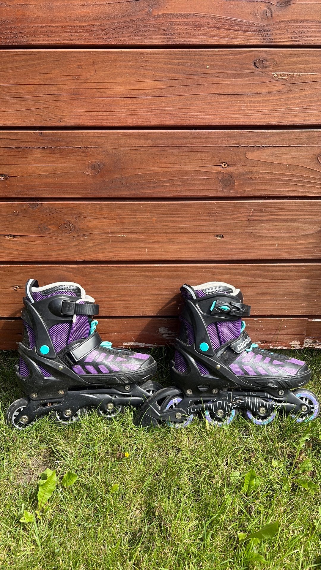 Zwart-paarse Skeelers, Inline skates 4 wielen, Ophalen, Overige merken, Verstelbaar
