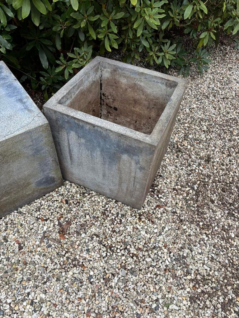 Betonnen/terrazzo bloembakken (geen plastic), Ophalen of Verzenden, Vierkant